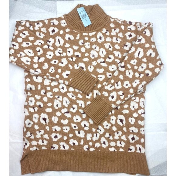 LOFT  Small Petite Leopard Print Turtleneck Tunic SweaterI’m - Picture 9 of 13